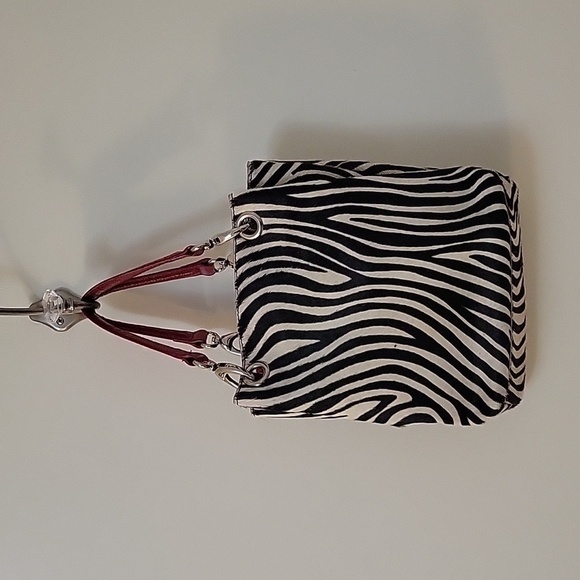 Maurizio TAIUTI 1990s Punk Leather Zebra Print Bucket Mobwife Tote Bag - Picture 3 of 8